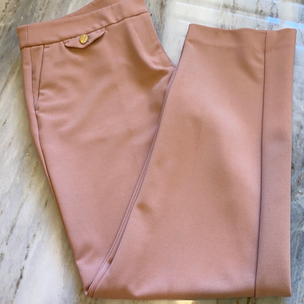 Anne Klein pants peach color gold buttons size 6